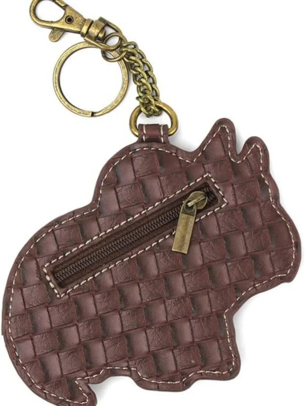 Trendy Women's Decorative Key Fob & Coin Purse - Fun Triceratops Design